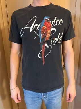 Vintage Black Parrot Graphic Tee